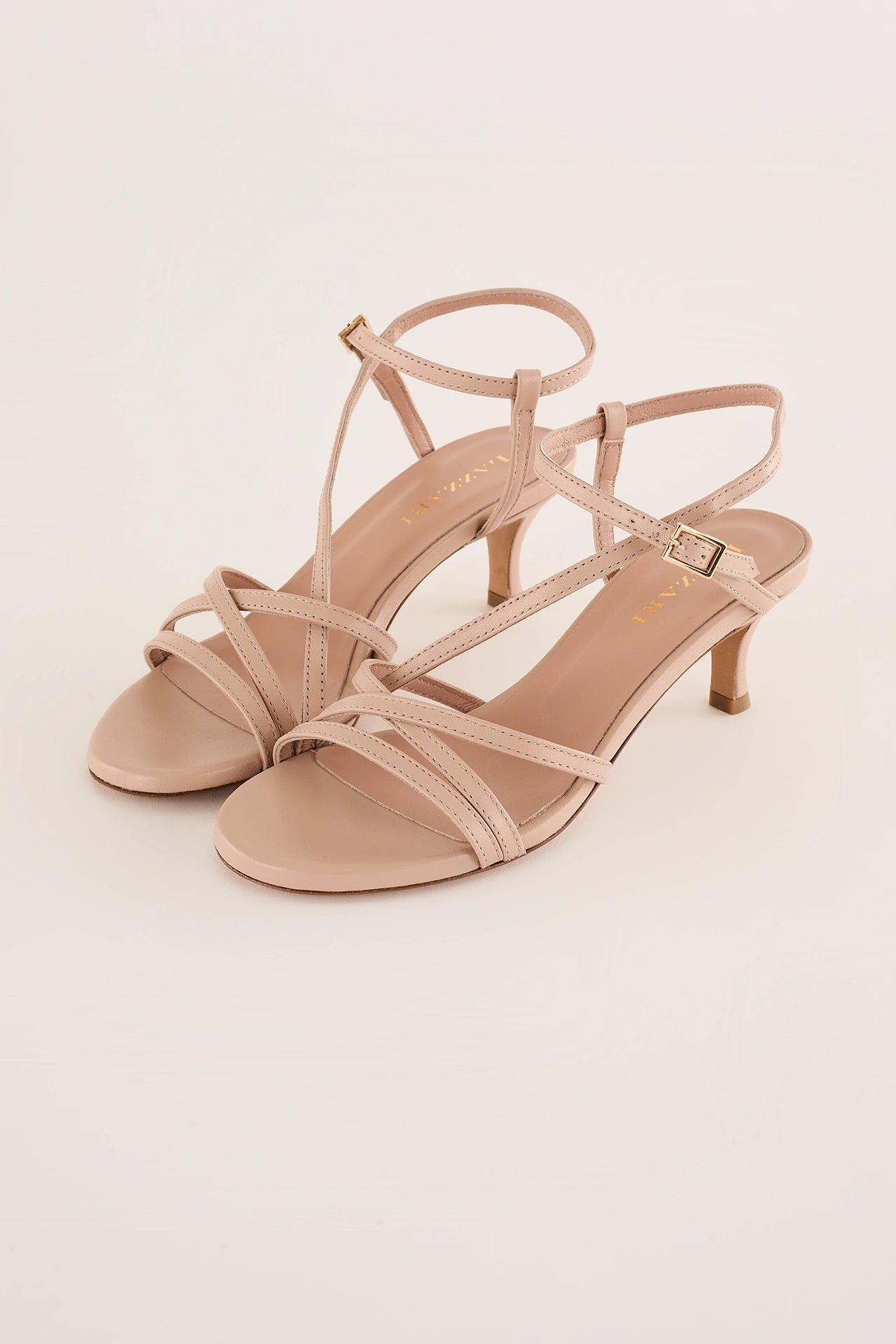 Ankle-strap heeled sandals 5 cm