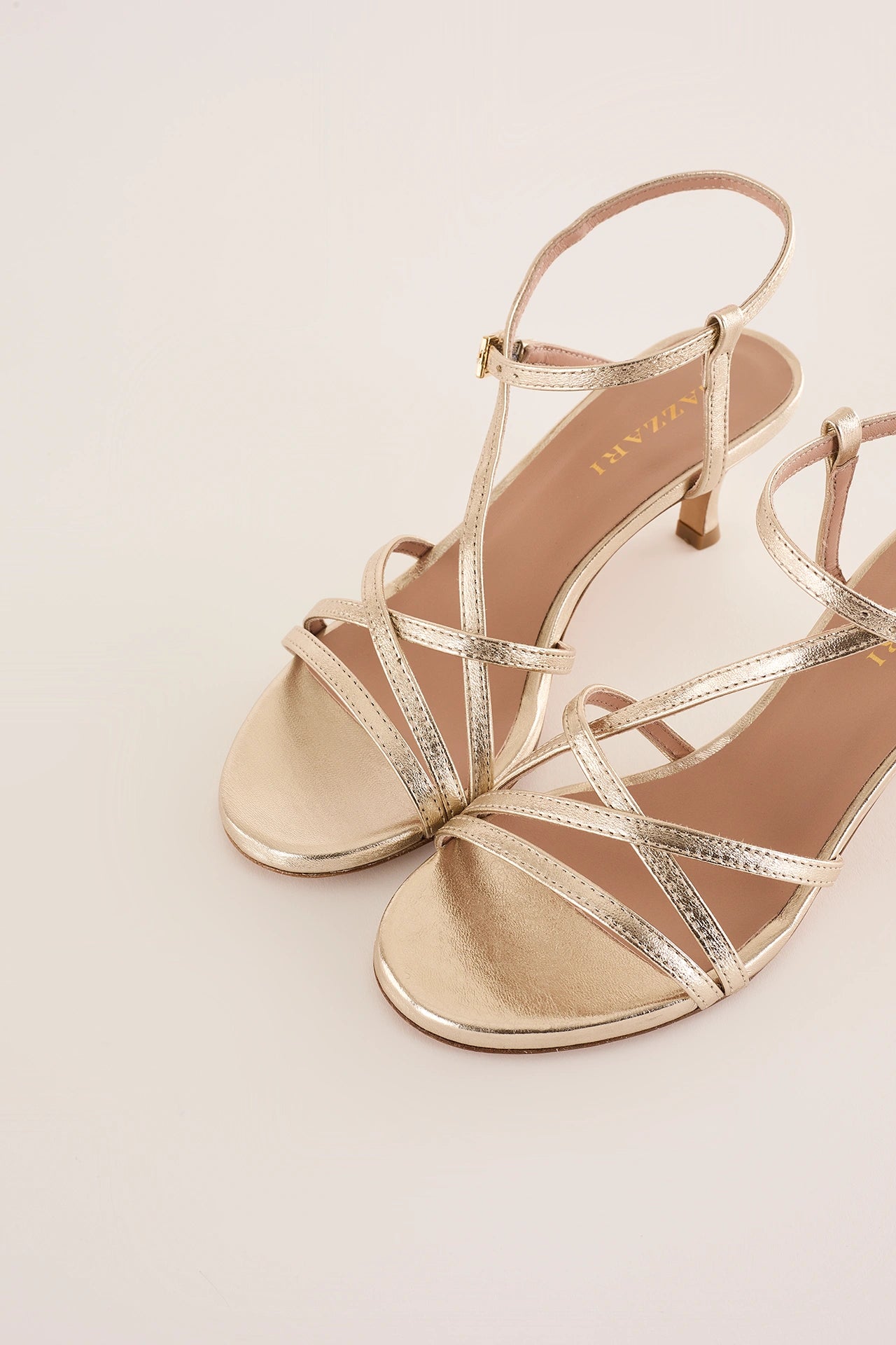 Ankle-strap heeled sandals 5 cm