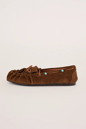 Suede fringe loafers