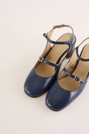 Slingback con tacco 5 cm e doppio laccetto