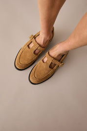 Suede T-bar loafers – Maison Toufet