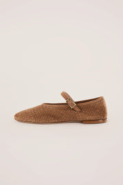 Woven leather Mary Janes