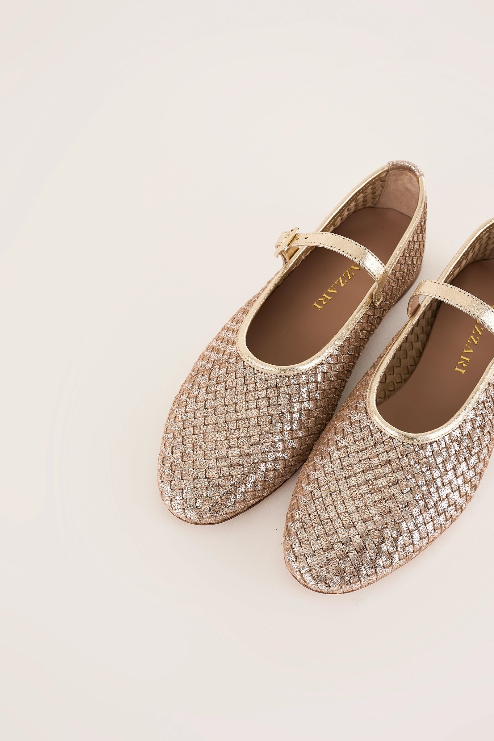 Woven leather Mary Janes
