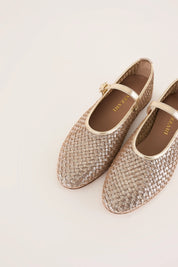 Woven leather Mary Janes