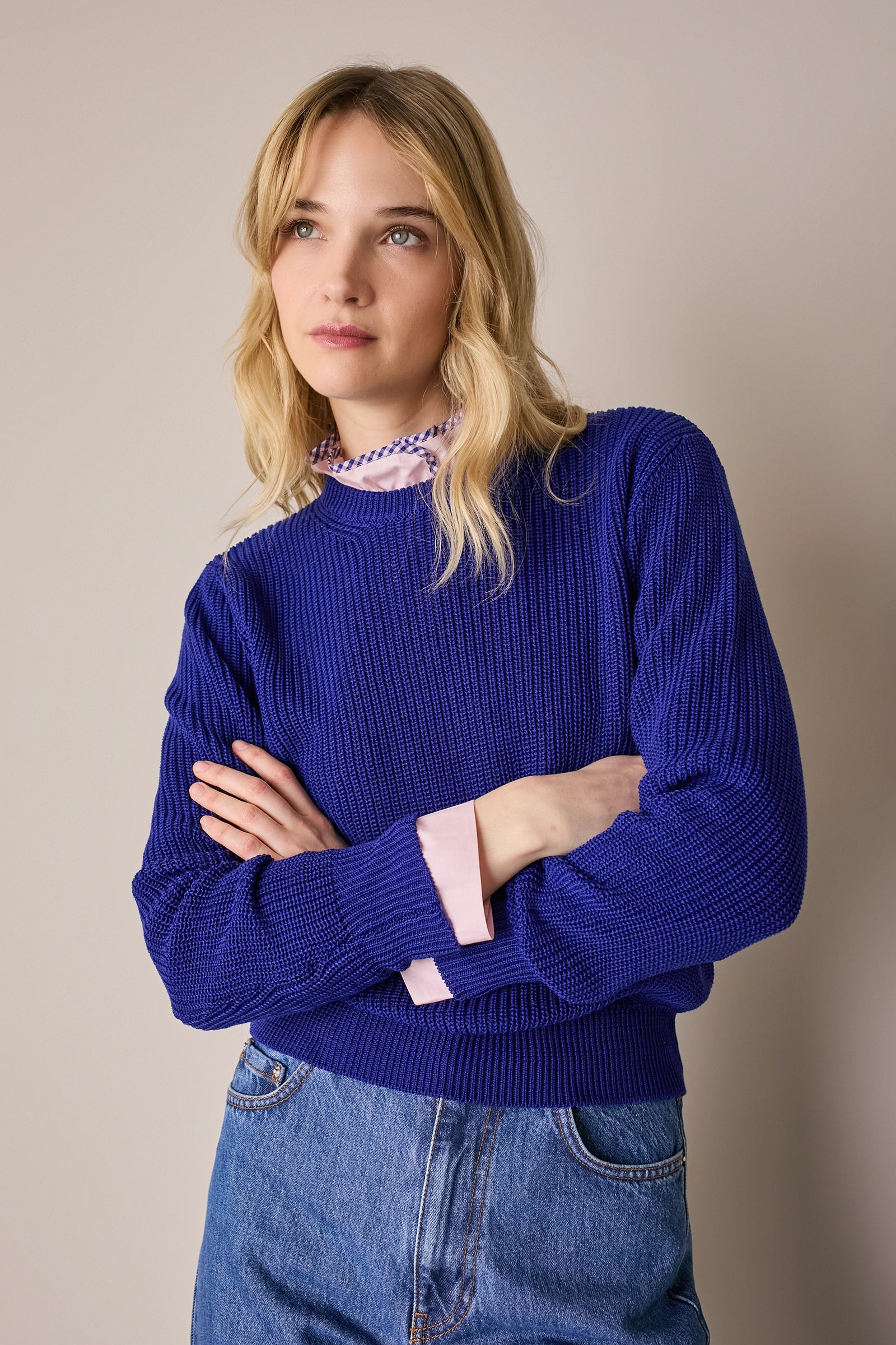 Maglia girocollo punto pannocchia