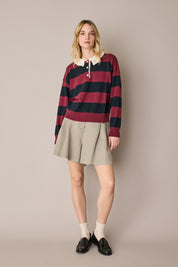 Polo rugby con colletto ondulato