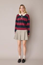 Polo rugby con colletto ondulato