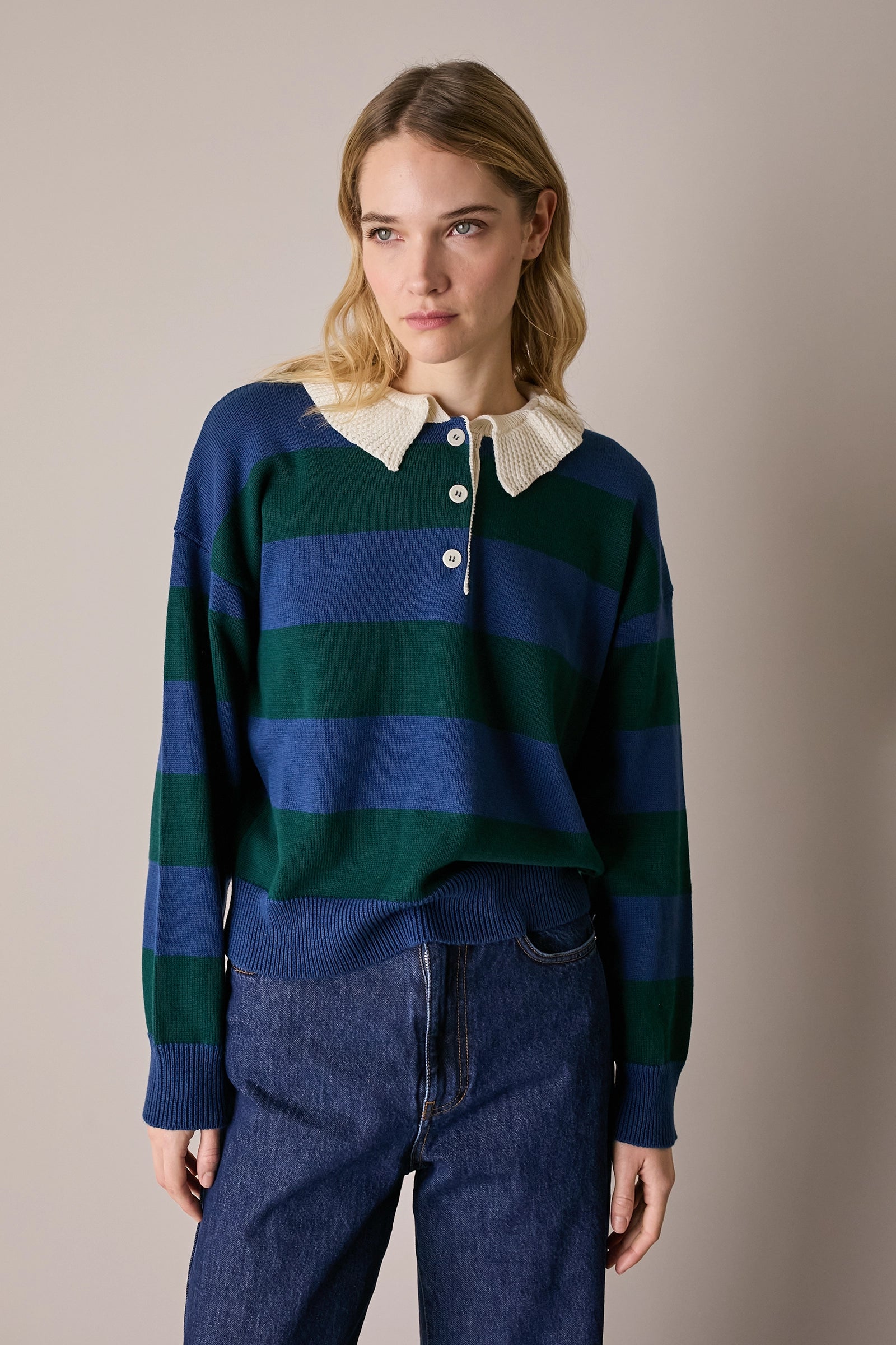 Polo rugby con colletto ondulato