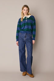 Polo rugby con colletto ondulato