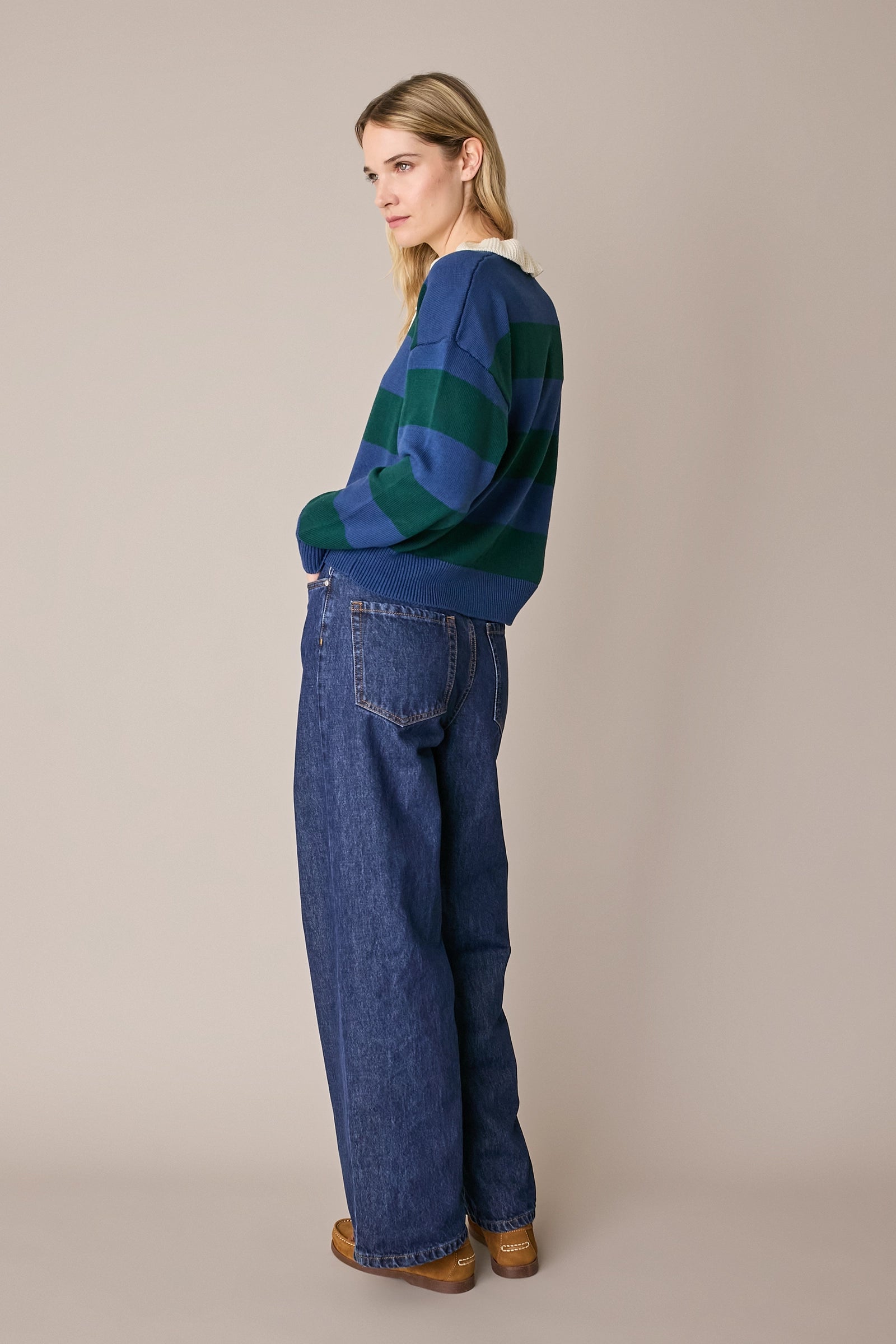 Polo rugby con colletto ondulato