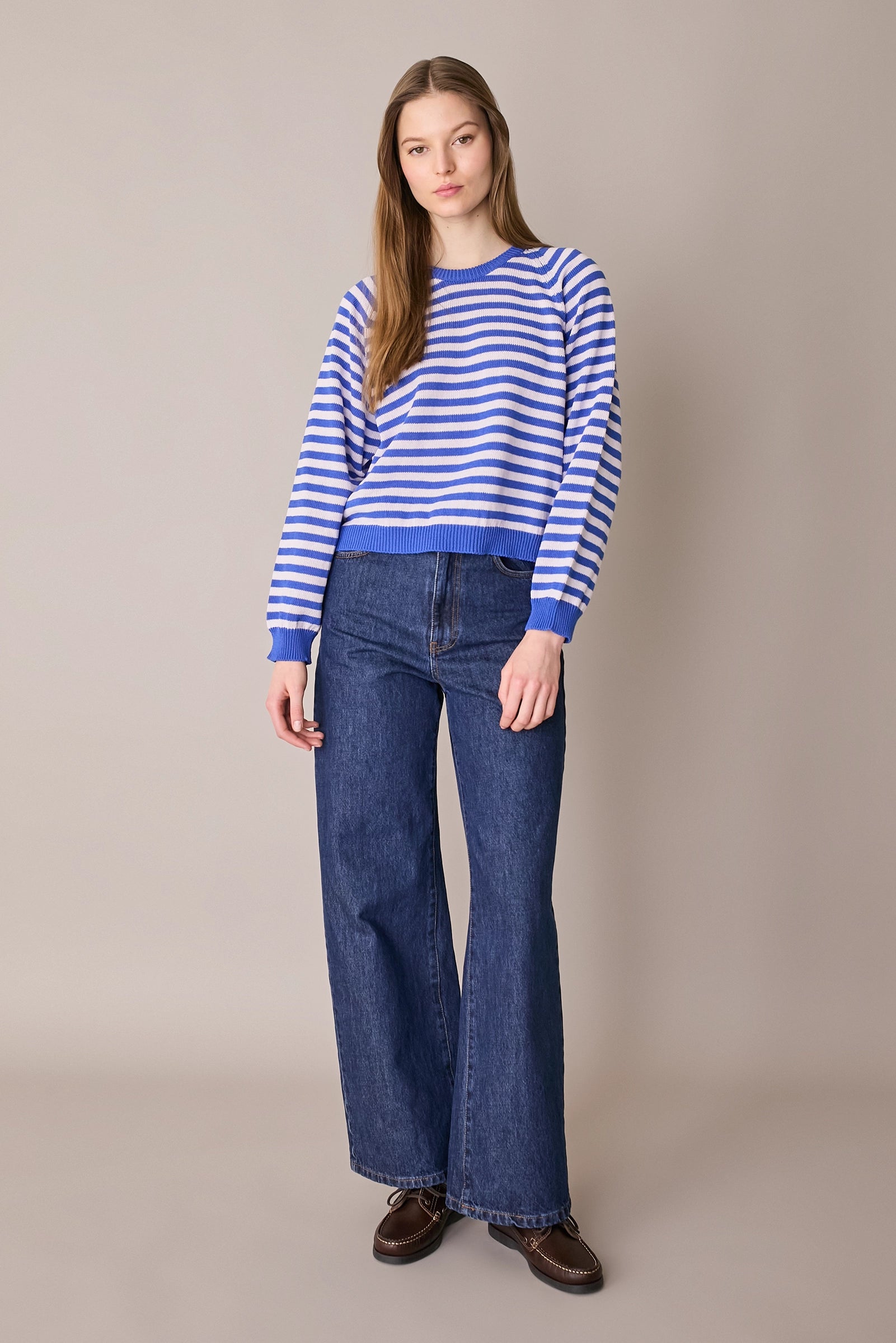 Striped cotton crewneck