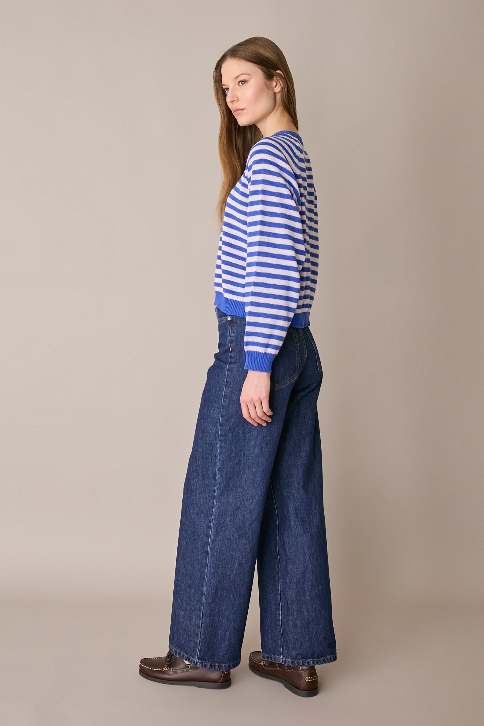 Striped cotton crewneck