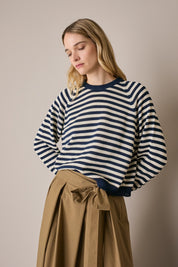 Striped cotton crewneck