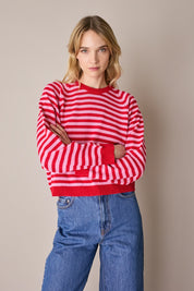 Maglia girocollo a righe