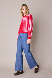 Maglia girocollo a righe