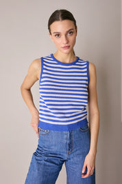 Top a righe in cotone
