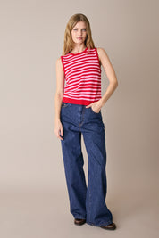 Top a righe in cotone