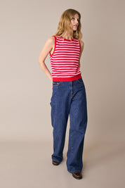 Top a righe in cotone