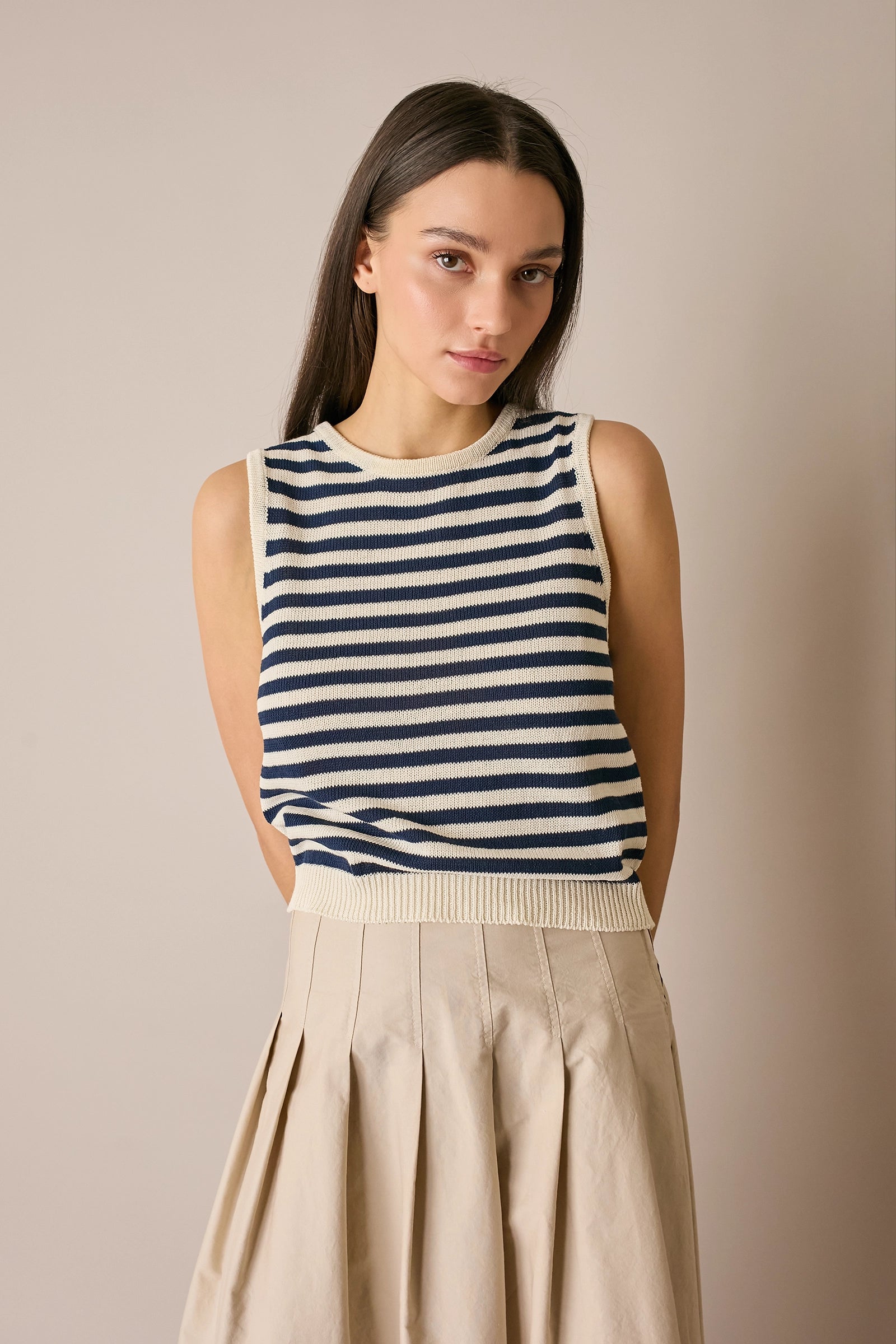 Striped cotton top