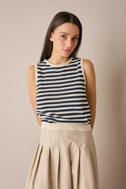 Top a righe in cotone