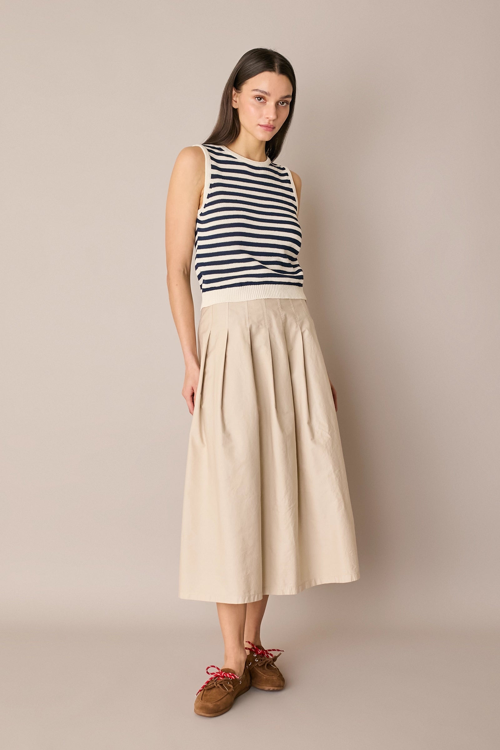 Top a righe in cotone
