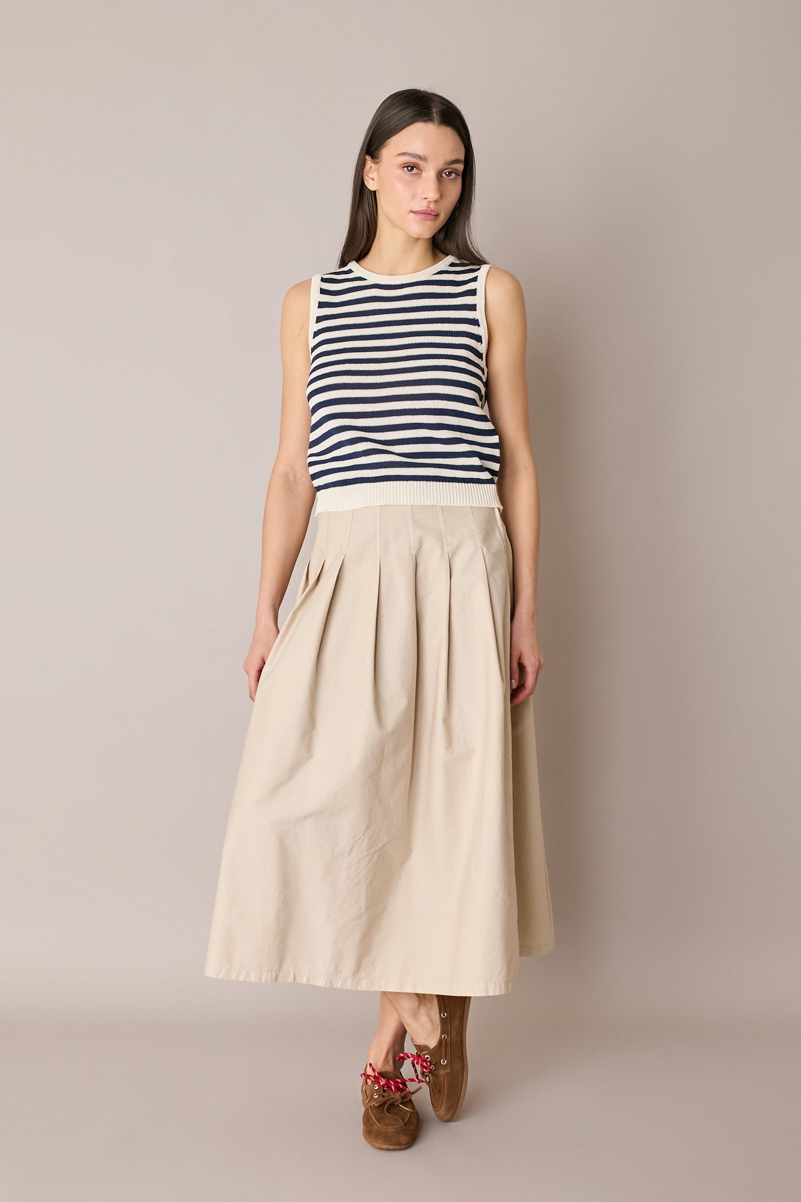 Top a righe in cotone