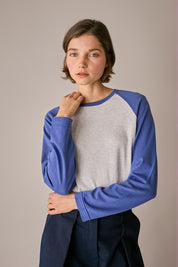 Maglia stile baseball con maniche raglan
