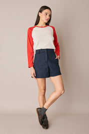 Knitted baseball tee