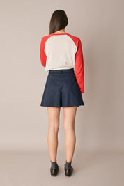 Knitted baseball tee