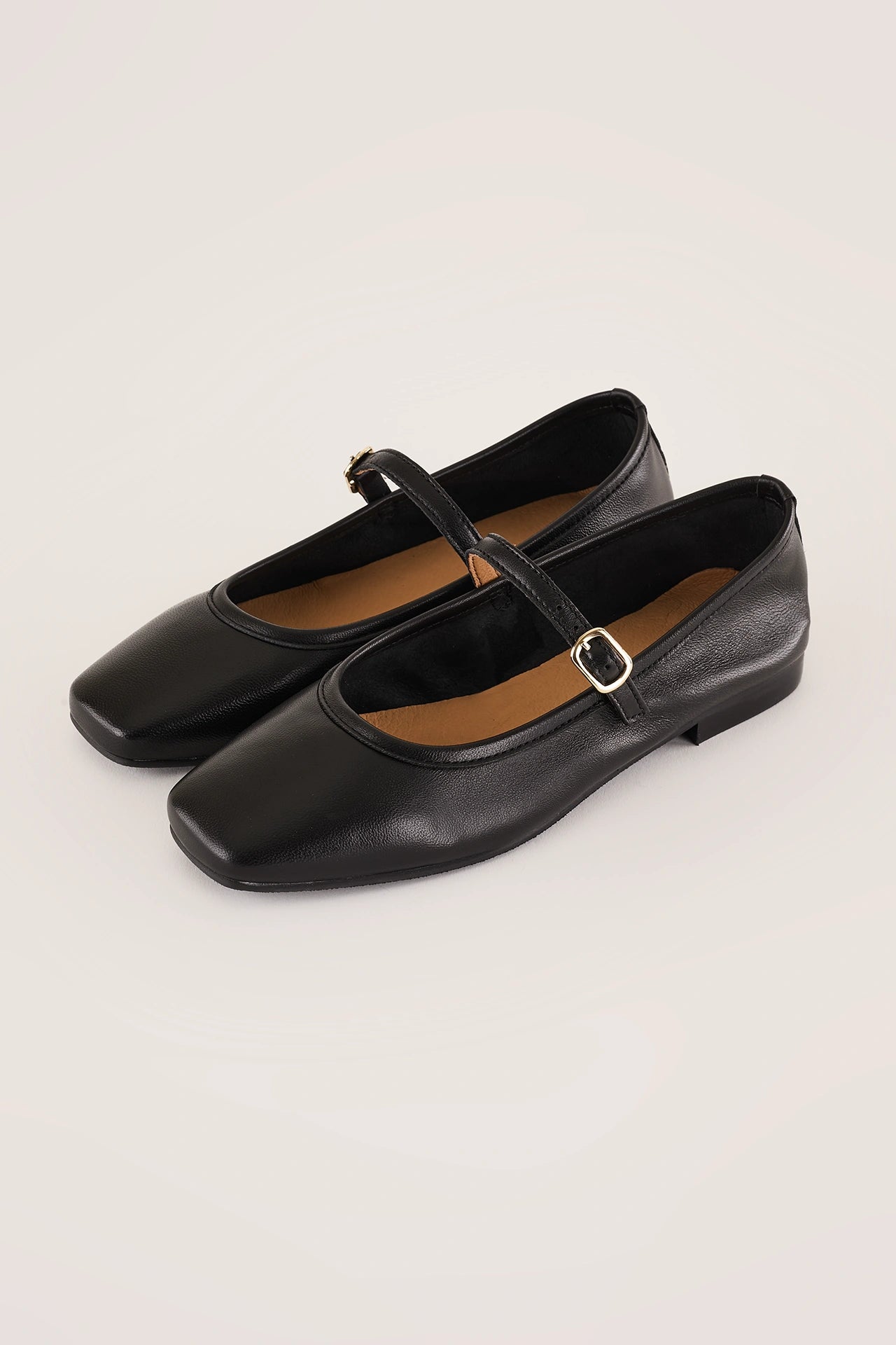 Square-toe Mary Jane flats