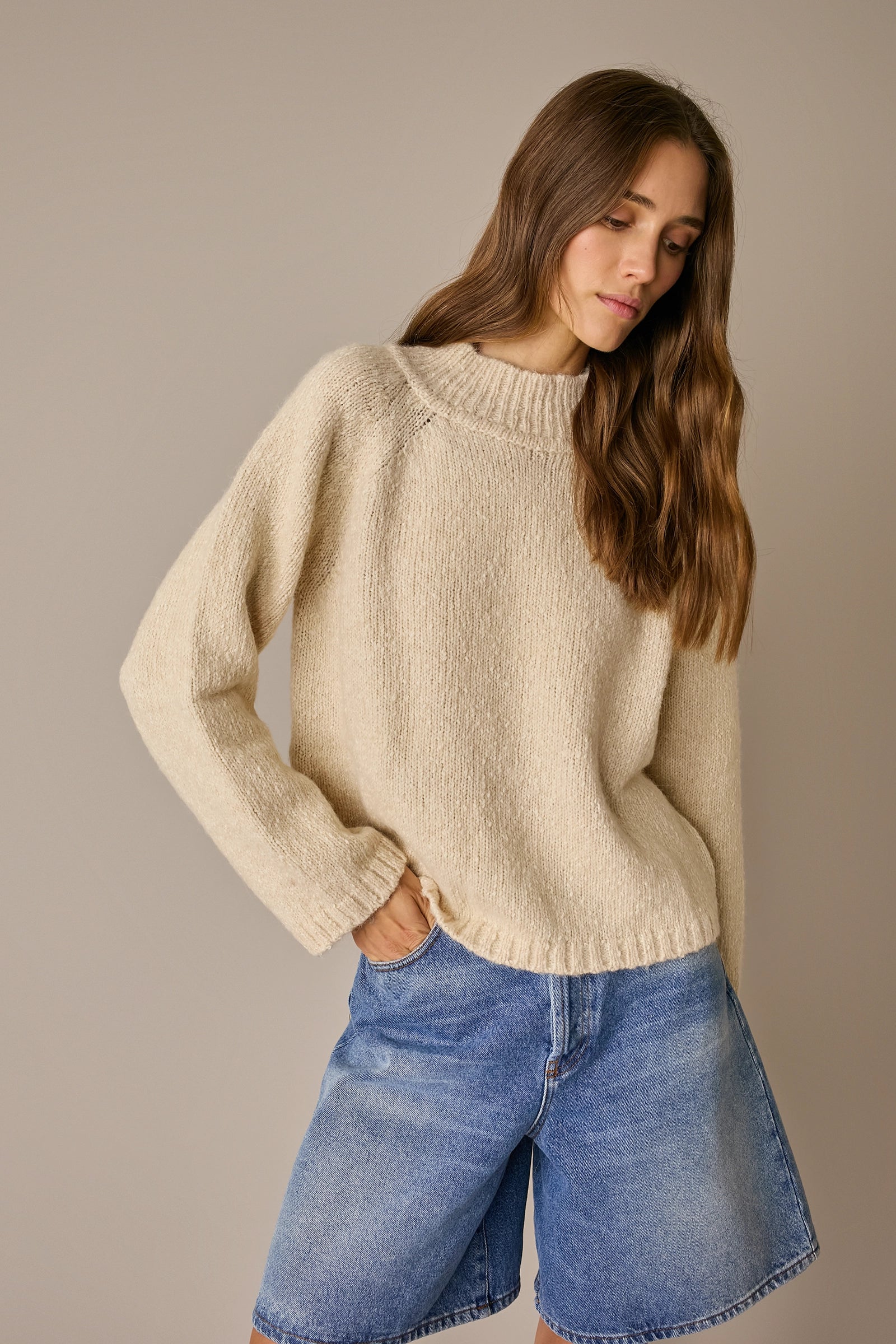 Maglia over in alpaca e cotone