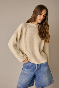 Maglia over in alpaca e cotone - PANNA / S