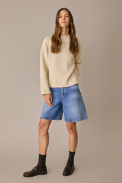 Maglia over in alpaca e cotone
