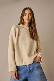 Maglia over in alpaca e cotone