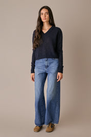 Maglia boxy in alpaca e mohair