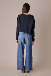 Maglia boxy in alpaca e mohair