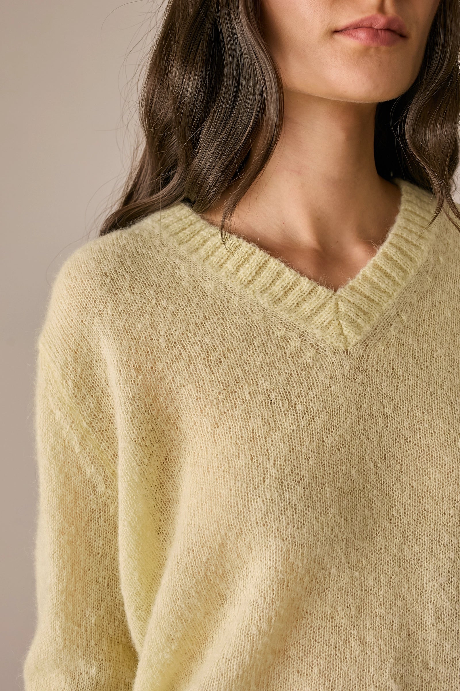 Maglia boxy in alpaca e mohair