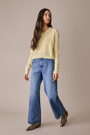 Maglia boxy in alpaca e mohair