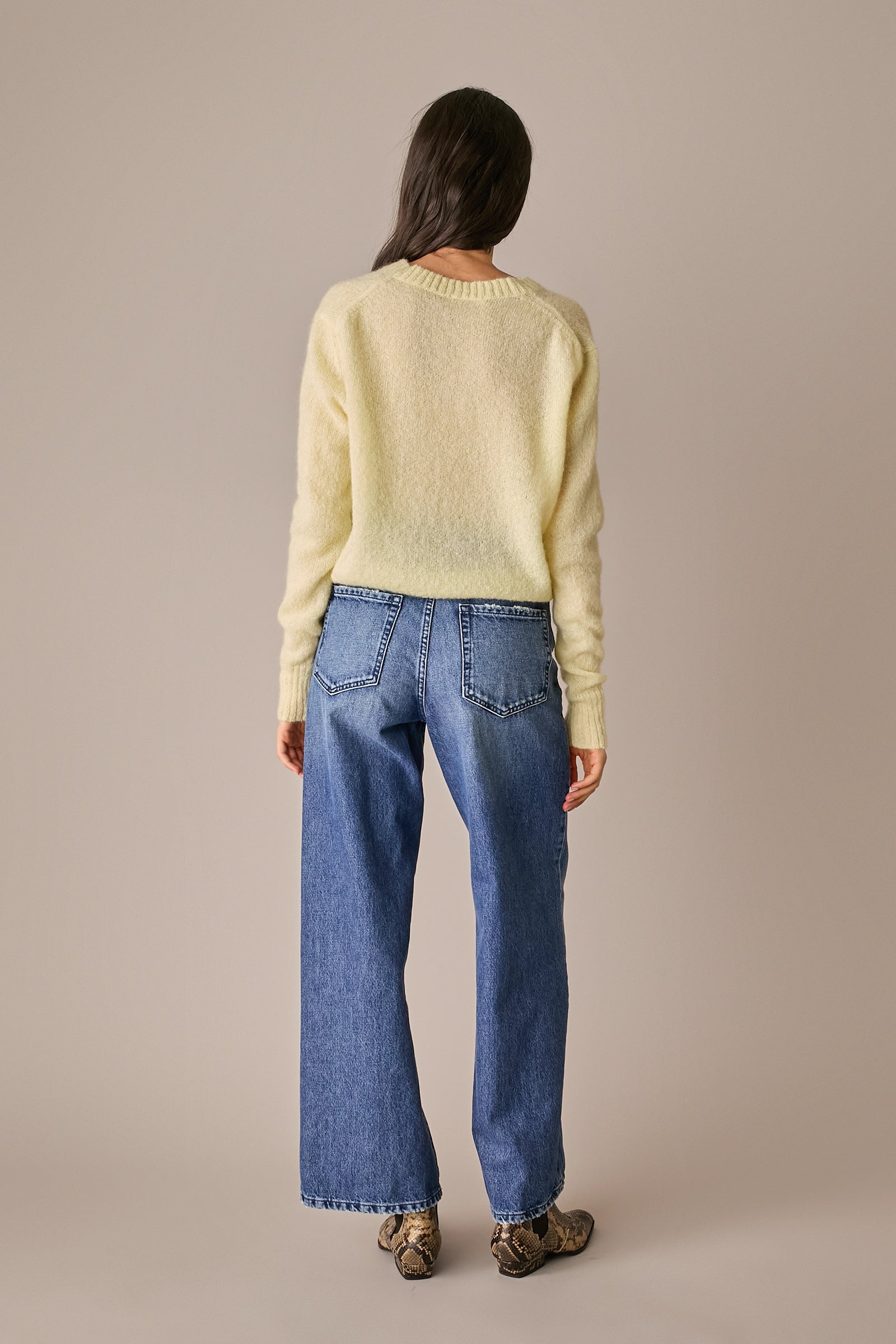 Maglia boxy in alpaca e mohair