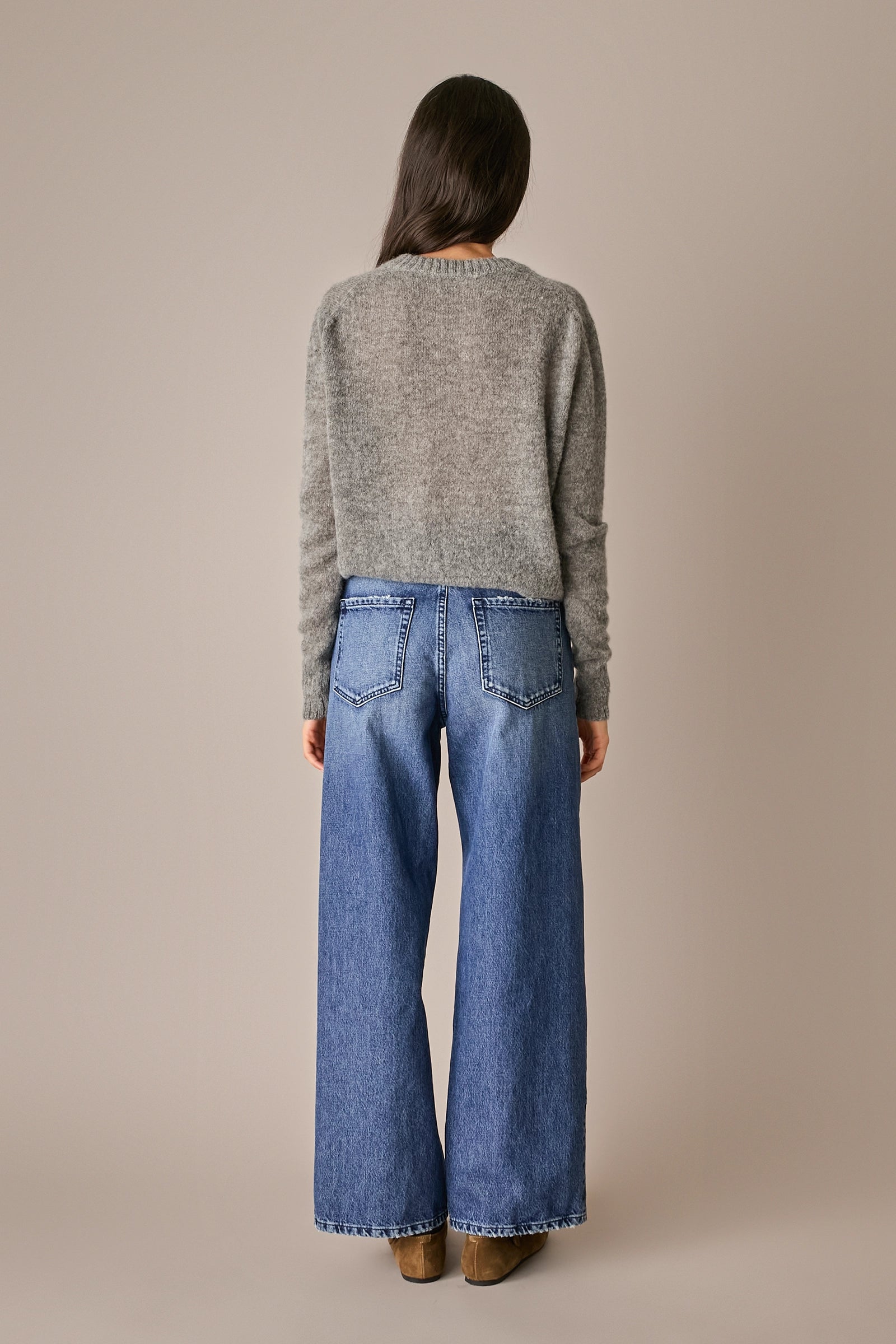 Maglia boxy in alpaca e mohair