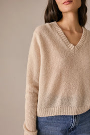 Maglia boxy in alpaca e mohair