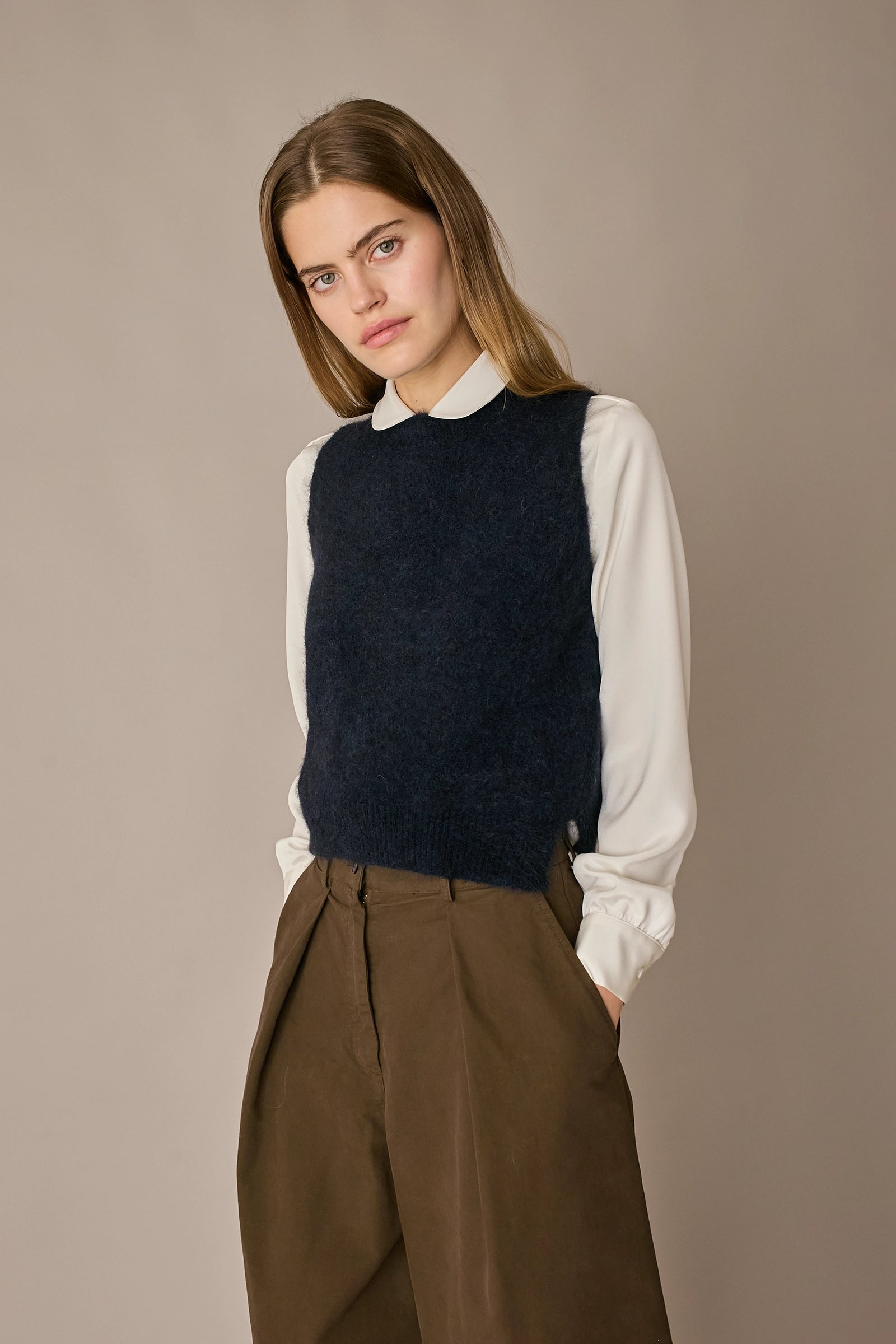 Wool and mohair vest