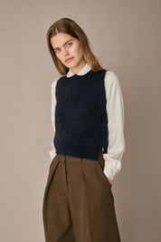 Wool and mohair vest