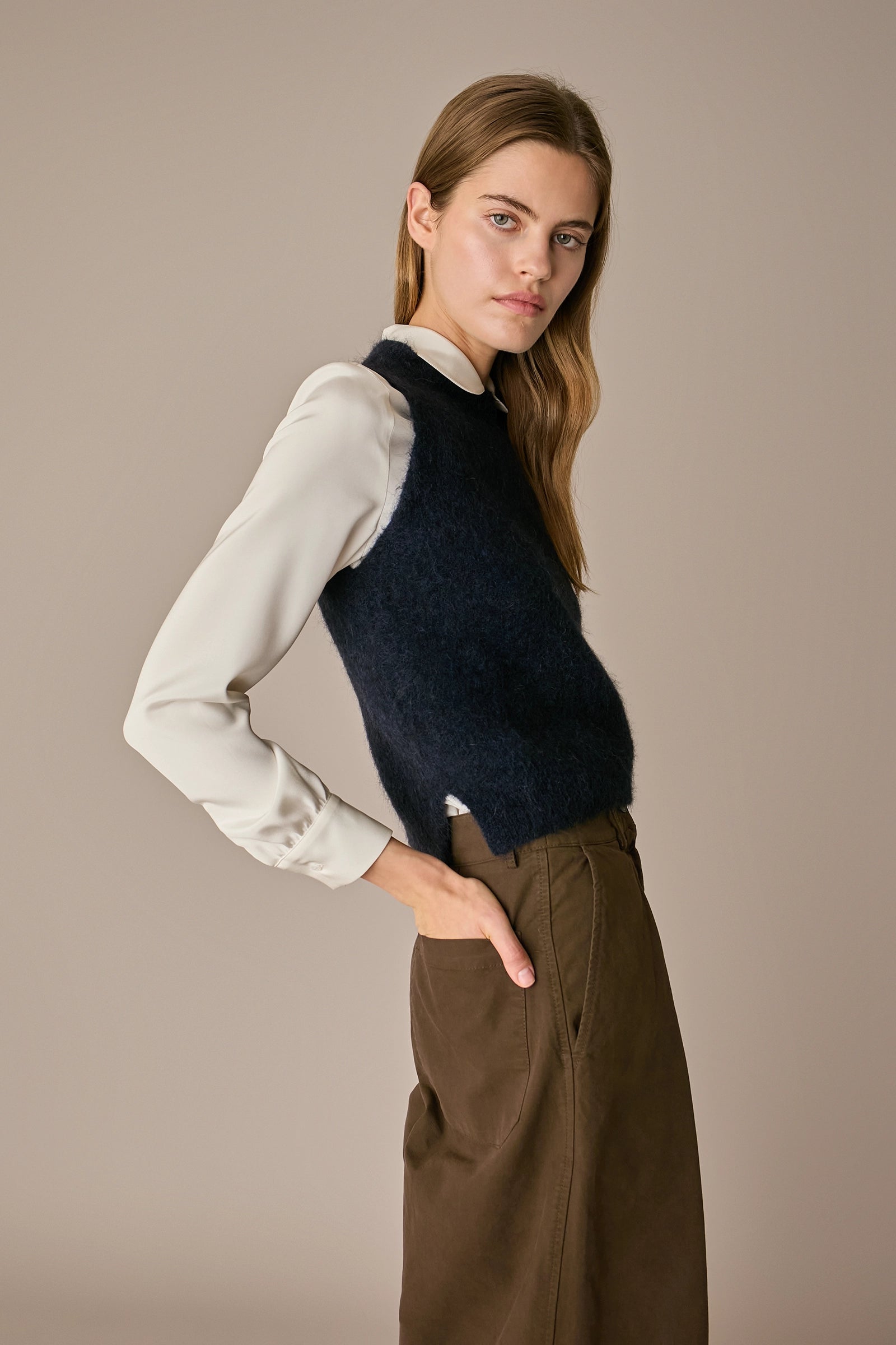 Wool and mohair vest
