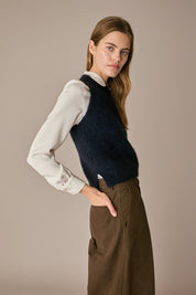 Wool and mohair vest