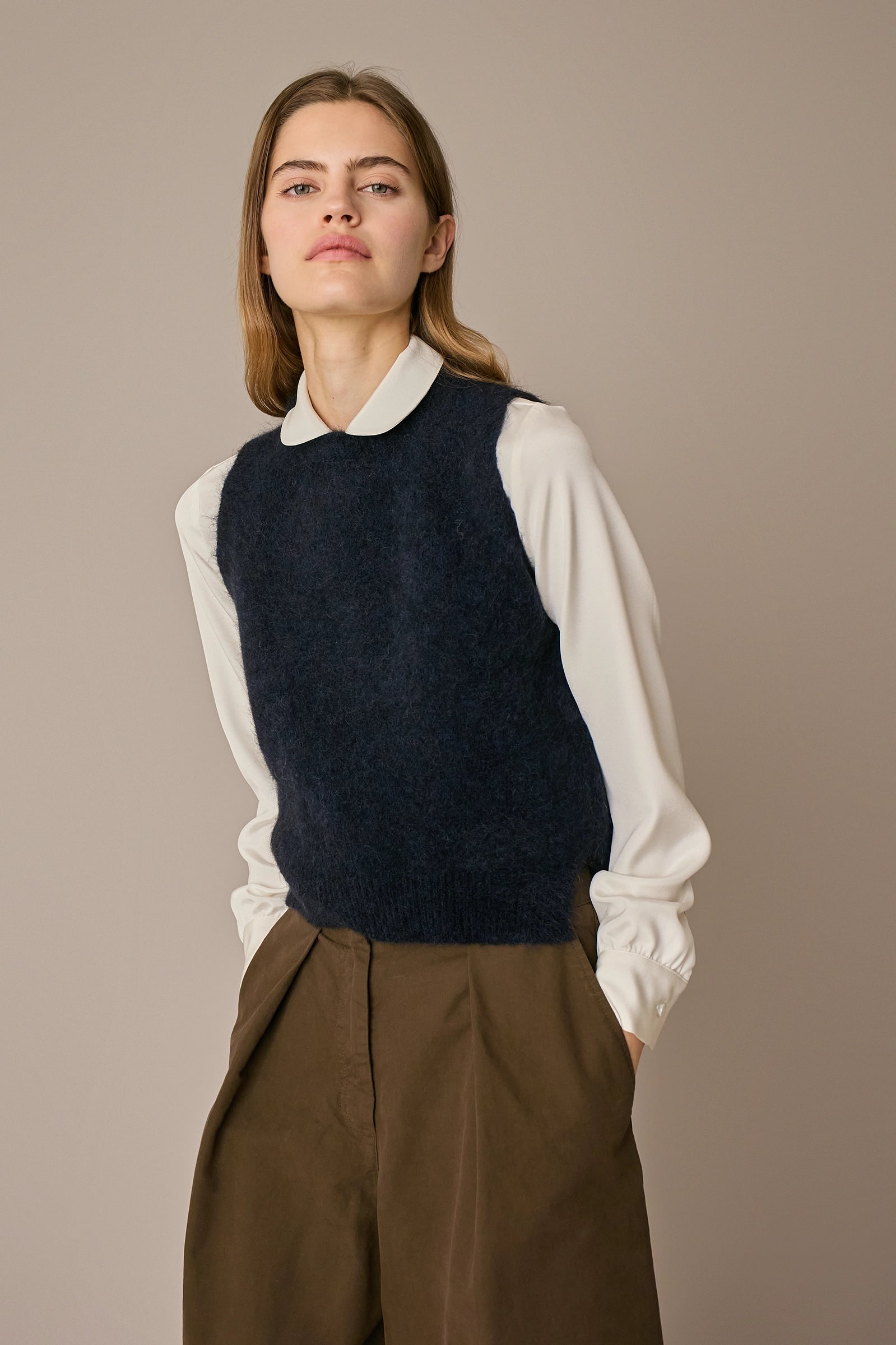 Wool and mohair vest