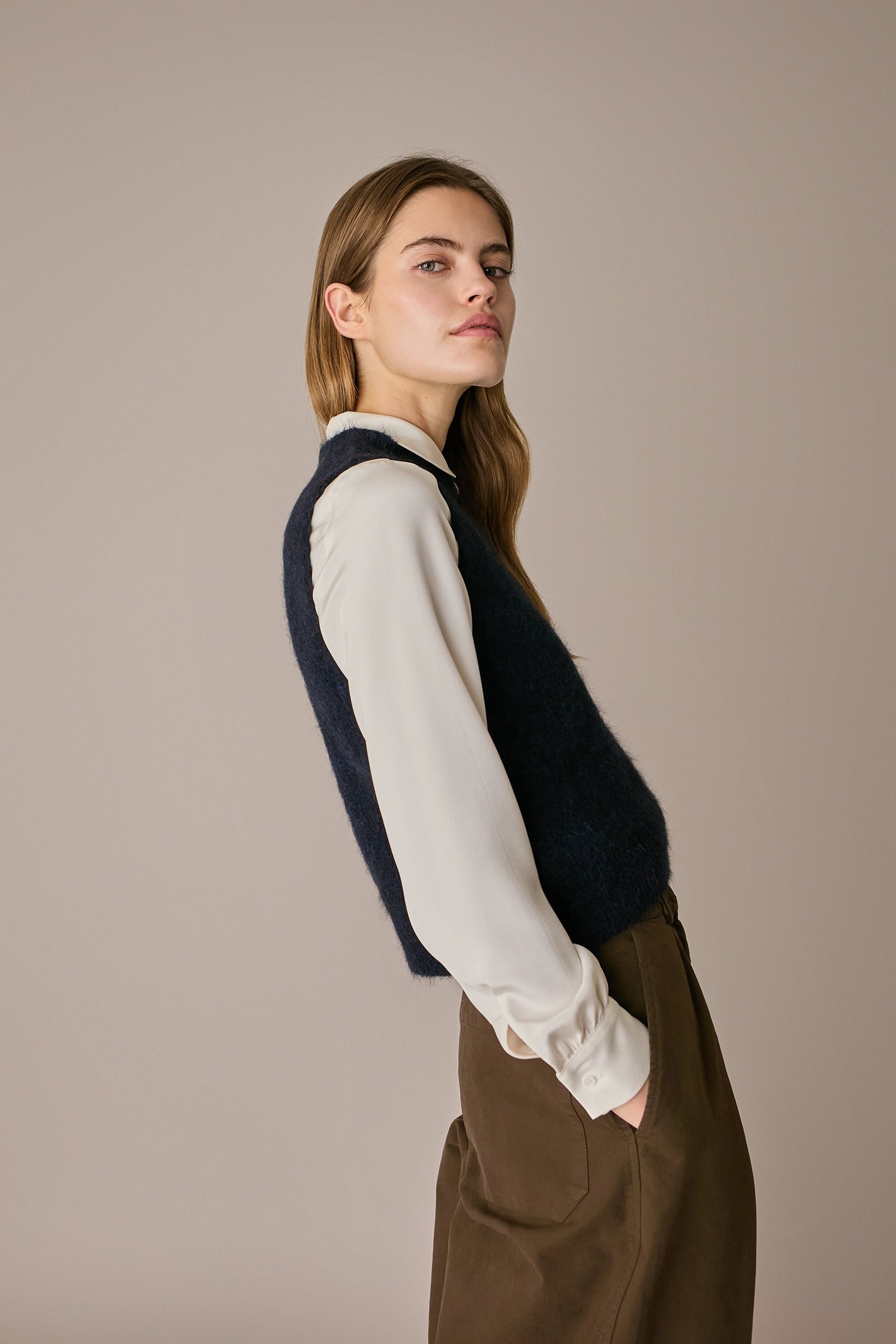Wool and mohair vest