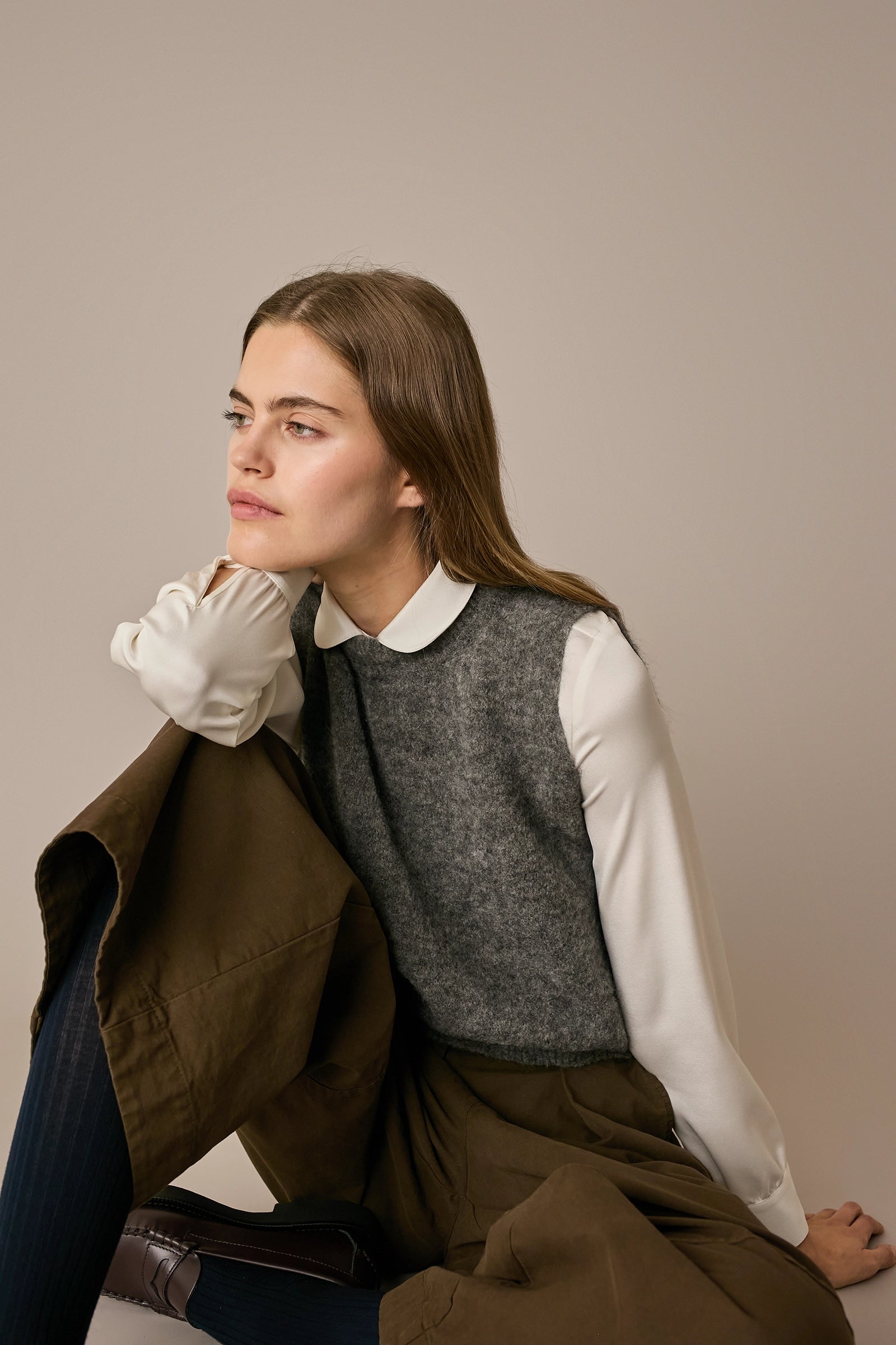 Wool and mohair vest