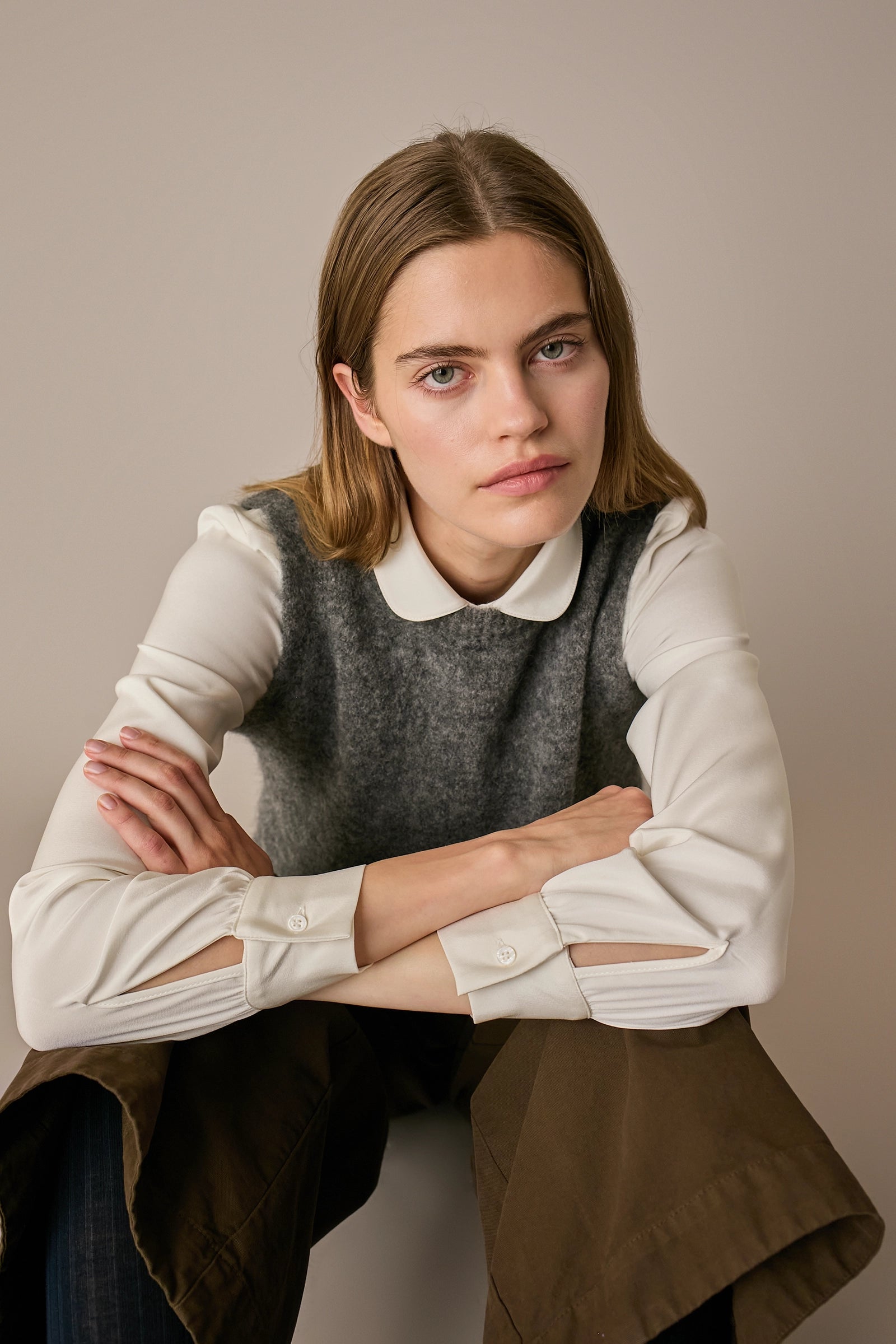 Wool and mohair vest
