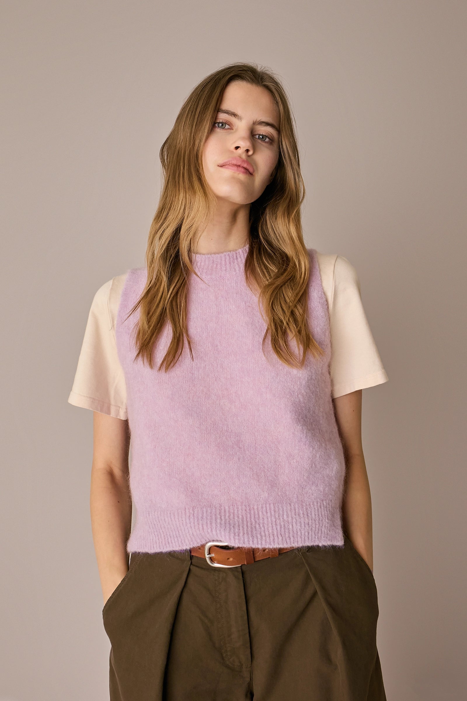 Wool and mohair vest